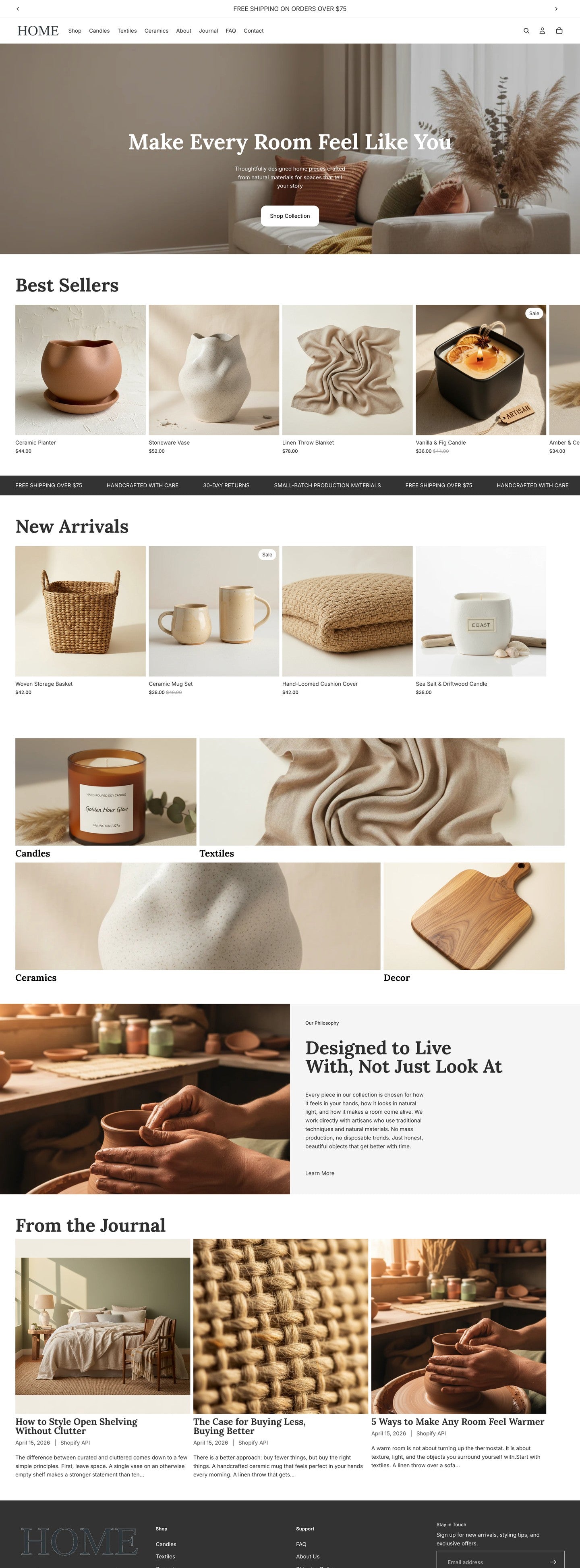 Homepage preview