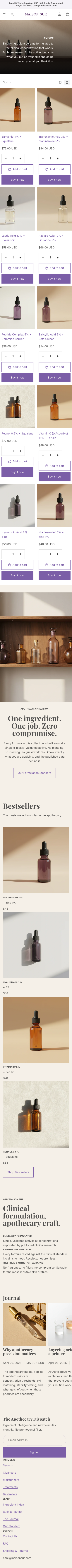 MAISON SUR mobile serums collection
