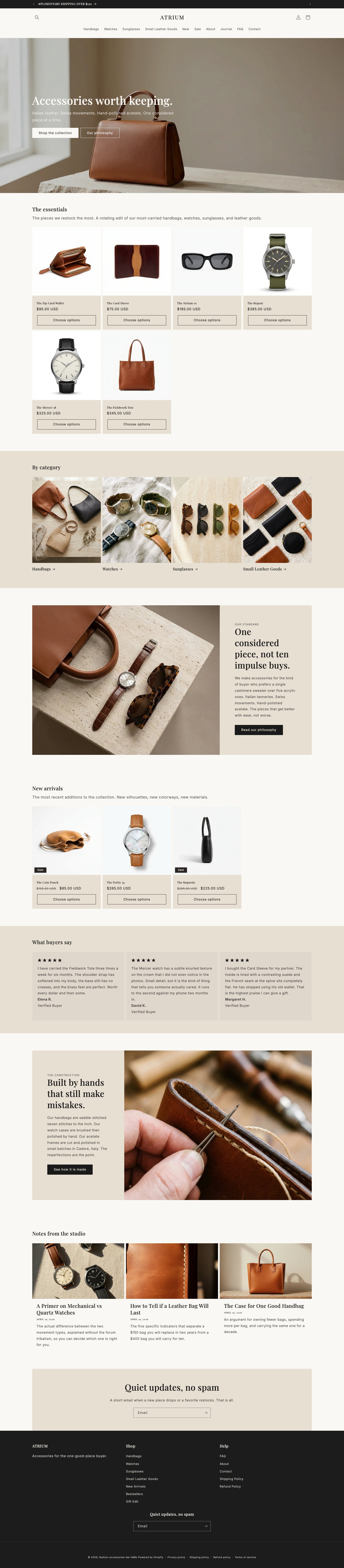 ATRIUM homepage - full page with all sections