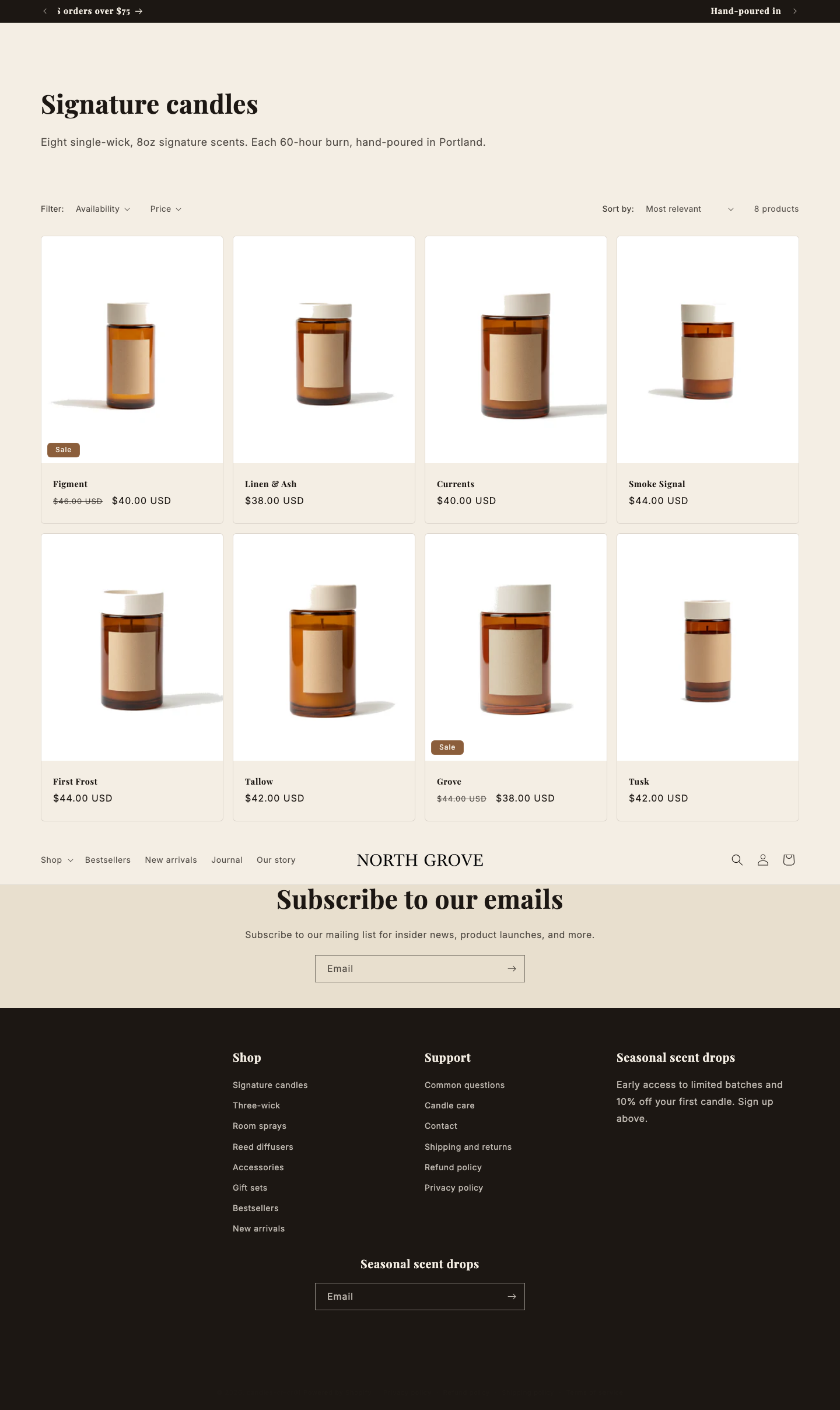 Signature candles collection