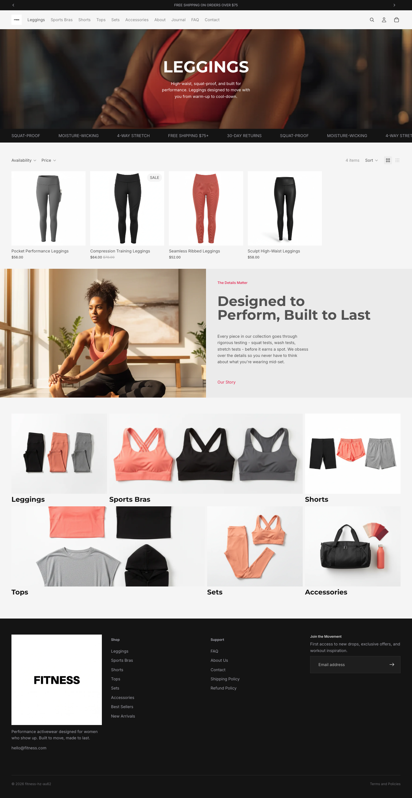 Women's Activewear collection page