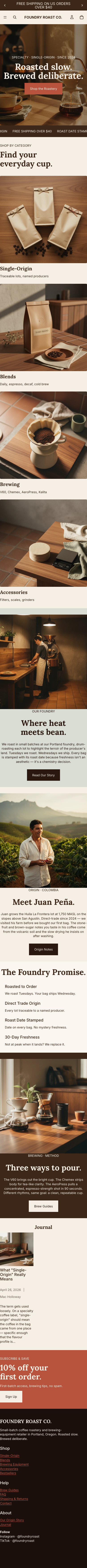 FOUNDRY ROAST CO. mobile homepage