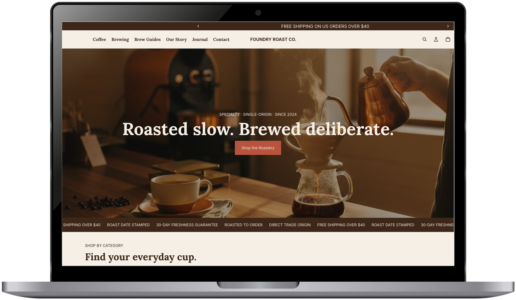 FOUNDRY ROAST CO. laptop mockup