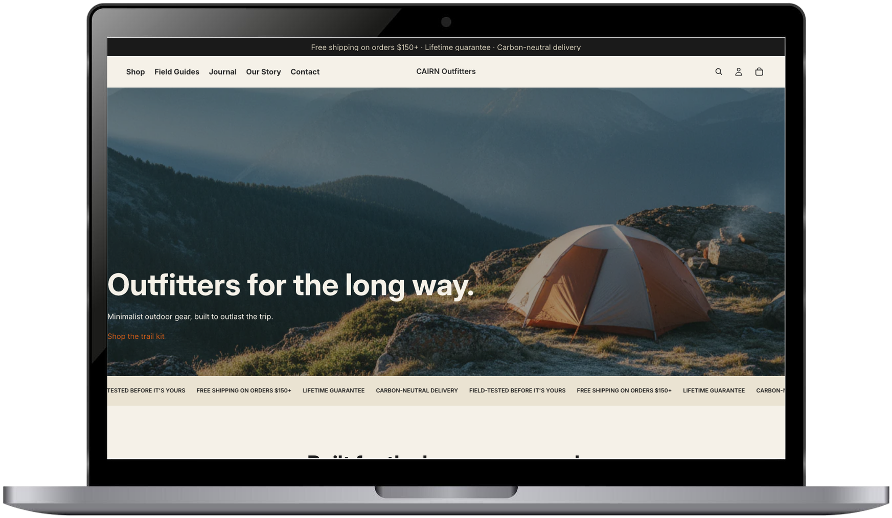 CAIRN Outfitters laptop mockup