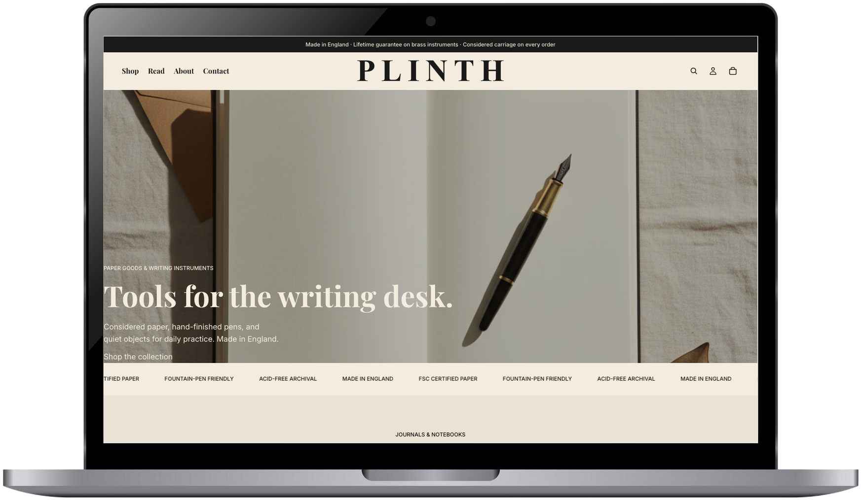 PLINTH laptop mockup