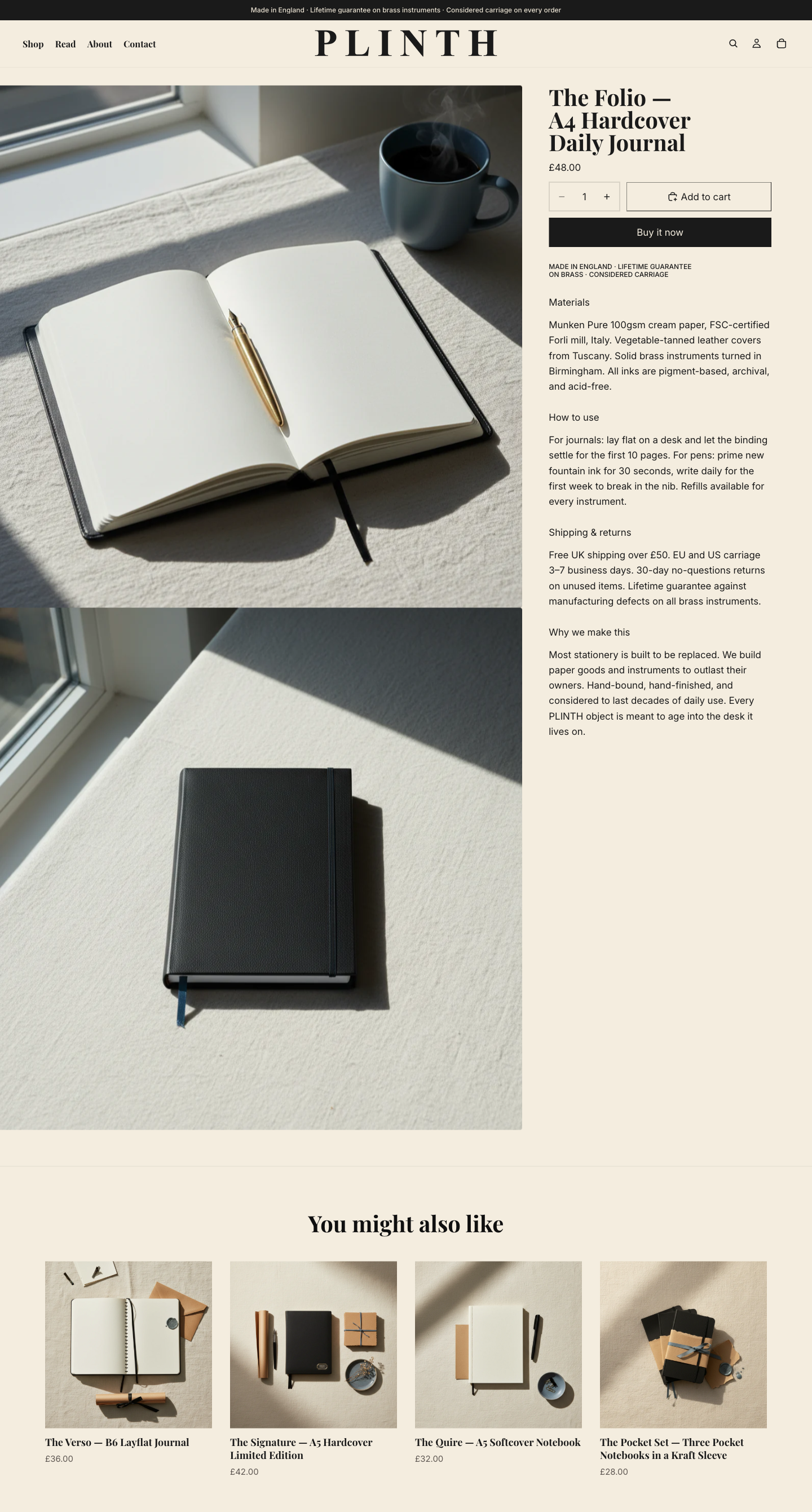 PLINTH The Folio product page
